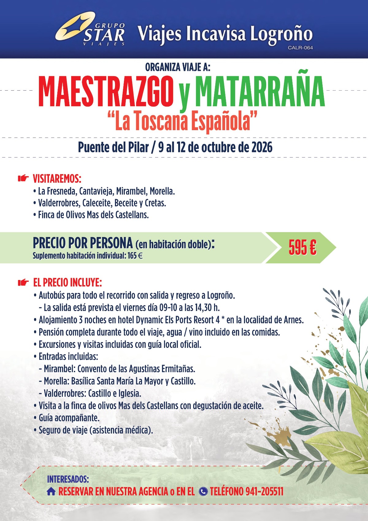 cartel viaje a matarraña puente del pilar 2026 jpg